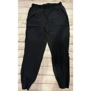 Apana Pull On Athletic Ankle Length Cargo Joggers Pants Black Stretchy Large